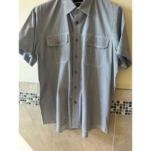 Michael Kors Black White Mini Check Cotton Fitted Shirt SZ XXL